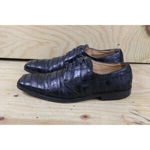 David Eden Shoes Mens 11.5 Black Genuine Ostrich Leg Exotic Handmade Loafers